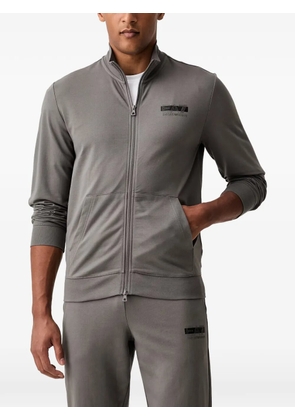 Ea7 Emporio Armani logo-print zip-up sweater - Grey