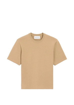 AMI Paris cotton T-shirt with embossed Ami de Coeur - Neutrals