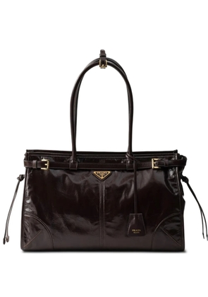 Prada large Bonnie large leather handbag - Brown