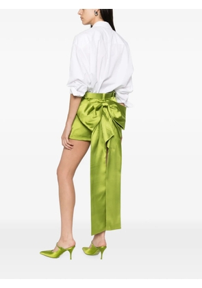 Self-Portrait belted bow-detail mini skirt - Green