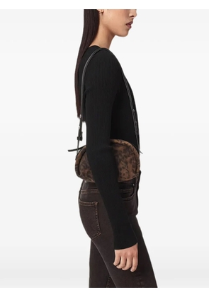 AllSaints Rosalie leopard leather crossbody bag - Brown