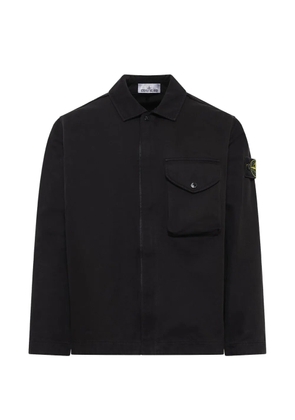 Stone Island 1200001 dense cotton twill shirt in black