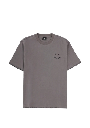 PS Paul Smith Happy blanket-stitch T-shirt - Grey