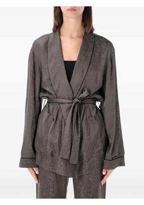 Golden Goose floral-jacquard belted jacket - Grey