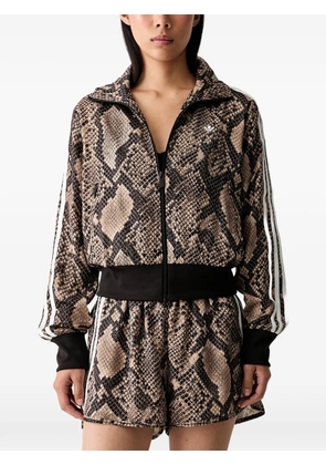 adidas satin snake-print Firebird track jacket - Neutrals