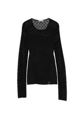 Patrizia Pepe lace-effect slim-fit top - Black