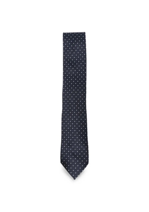 Zegna geometric-pattern silk tie - Blue