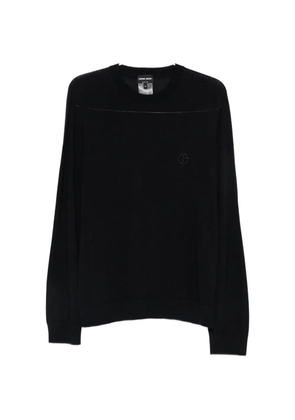 Giorgio Armani GA-logo embroidered sweater - Blue