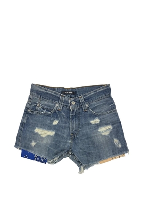 Htc Los Angeles distressed bandana-insert shorts - Blue