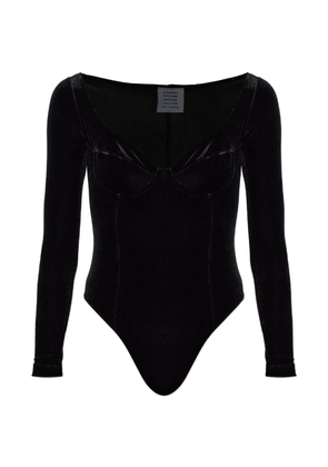 VETEMENTS velvet long-sleeve bodysuit - Black