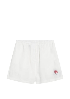 Prada embroidered elasticated-waist shorts - White