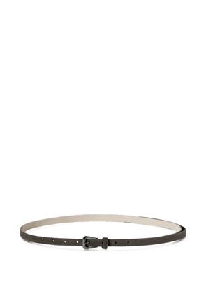 Brunello Cucinelli suede belt with shiny loop - Grey