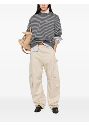 Miu Miu striped polo-collar knit - Grey