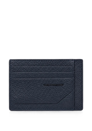 PIQUADRO grained leather card holder - Blue