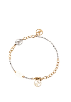 Louis Vuitton Pre-Owned 2015 Gold Plated and Silver Plated Logomania Bracelet costume bracelet