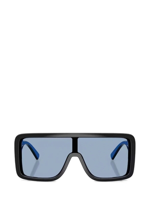 Dolce & Gabbana logo-lettering geometric-frame sunglasses - Black