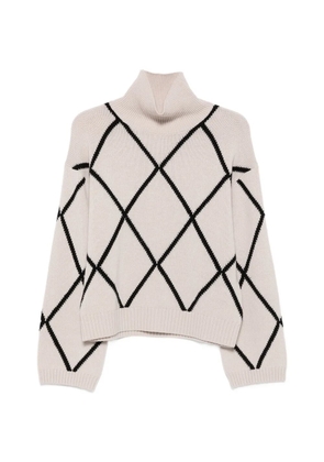 Allude argyle-pattern roll-neck sweater - Neutrals