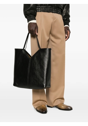 Saint Laurent V-cut leather tote bag - Black