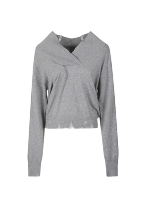 Stella McCartney distressed V-neck sweater - Grey