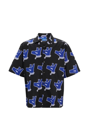 HUGO graphic-print short-sleeved shirt - Black