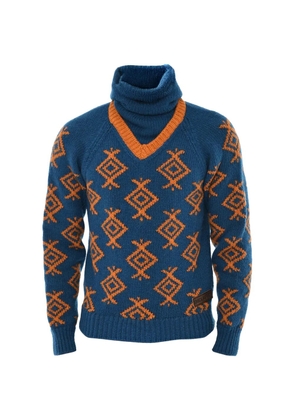 DSQUARED2 embroidered high-neck sweater - Blue