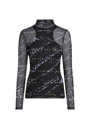 Karl Lagerfeld Jeans mesh all-over-print top - Black