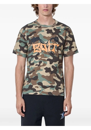 BOTT Flail camouflage-print logo-motif T-shirt - Brown