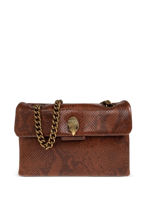 Kurt Geiger London Kensington snake-print leather shoulder bag - Brown