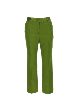 Alberto Biani satin-waistband tailored trousers - Green