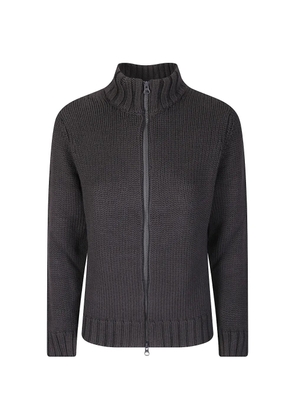 Labo Art ribbed-knit zip-up cardigan - Grey