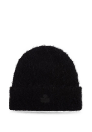 ISABEL MARANT logo-patch beanie hat - Black