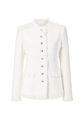 MSGM frayed-edge denim jacket - White