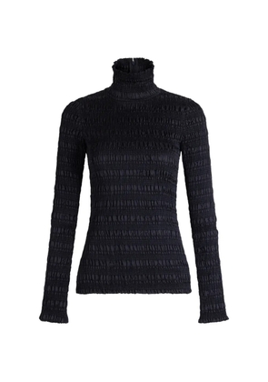 Patou smocked turtleneck top - Blue