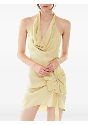 Mother of All Patsy floral-detail cowl-neck mini dress - Yellow