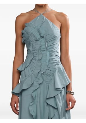 Amur Ottavia ruffled asymmetric dress - Blue