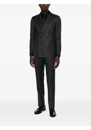 Barba spread-collar long-sleeve shirt - Black