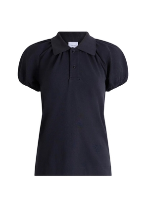 Patou puff-sleeve organic-cotton polo shirt - Blue