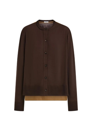 Ferragamo cardigan with silk panel detail - Brown