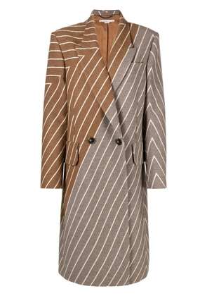 Stella McCartney two-tone double-breasted coat - Brown