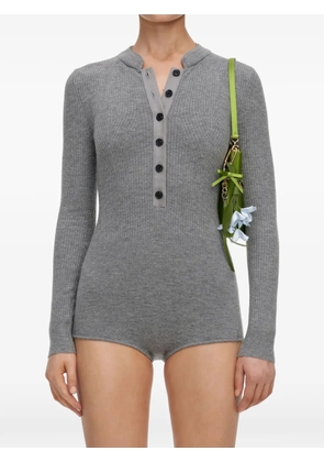 Self-Portrait grey button knit playsuit