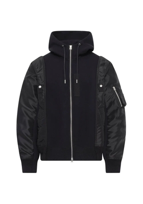 sacai panelled sponge sweat hoodie - Black