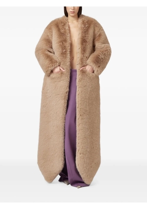 Giuseppe Di Morabito faux-fur open-front long-sleeve coat - Neutrals