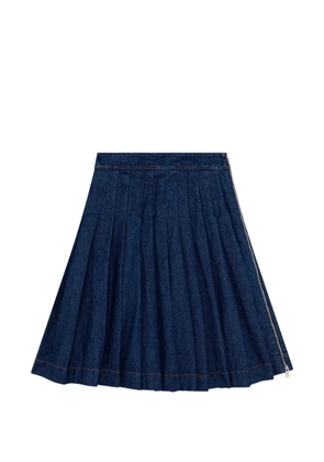 MSGM pleated zip-fastening midi skirt - Blue