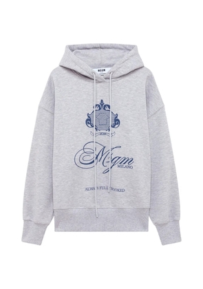 MSGM logo-print drawstring hoodie - Grey
