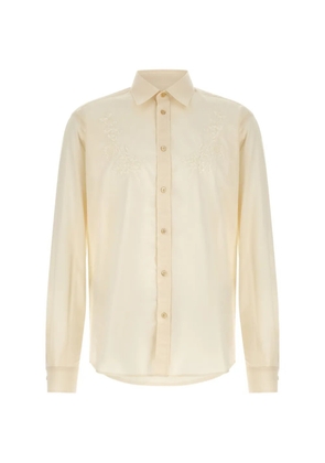 Valentino Garavani floral-embroidered cotton shirt - White