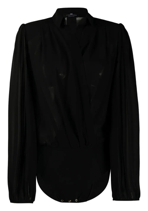 Elisabetta Franchi wrap-front shirt body - Black