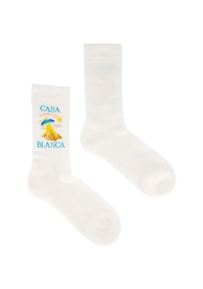 Casablanca Phantasmagoria intarsia-knit socks - White