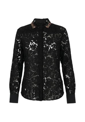 Valentino Garavani sequin-embellished lace shirt - Black