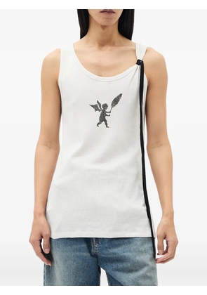 Ann Demeulemeester angel-print rib-knit vest - Neutrals