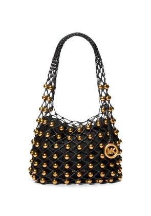 Michael Kors small Gwen bead-embellished woven shoulder bag - Black
